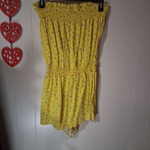 Sunny Yellow Floral Romper